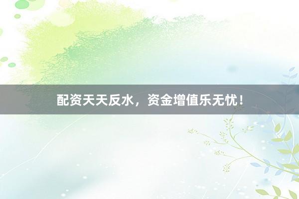 配资天天反水，资金增值乐无忧！
