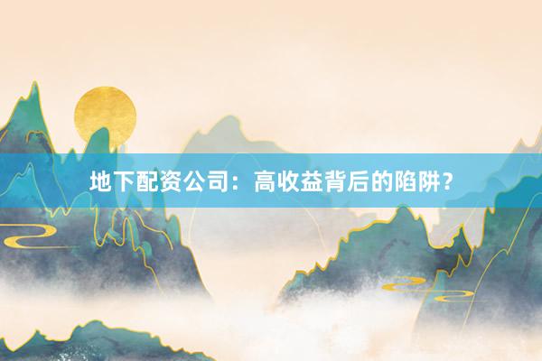 地下配资公司：高收益背后的陷阱？
