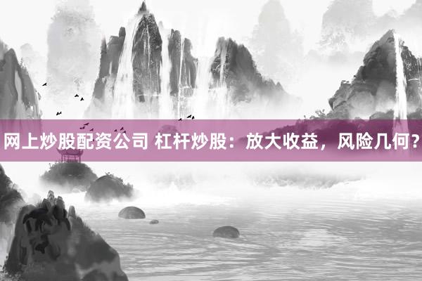 网上炒股配资公司 杠杆炒股：放大收益，风险几何？