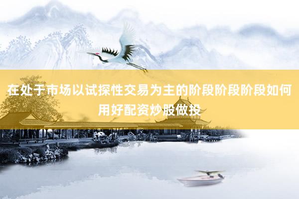 在处于市场以试探性交易为主的阶段阶段阶段如何用好配资炒股做投