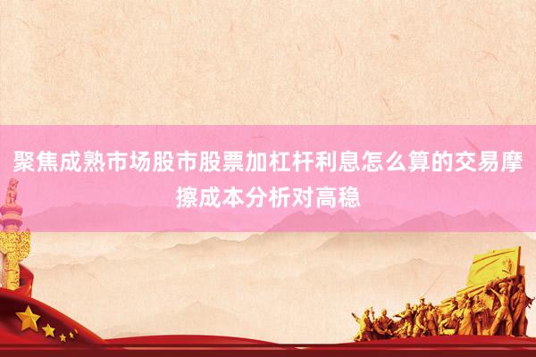 聚焦成熟市场股市股票加杠杆利息怎么算的交易摩擦成本分析对高稳