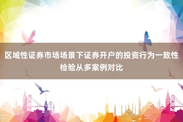 区域性证券市场场景下证券开户的投资行为一致性检验从多案例对比
