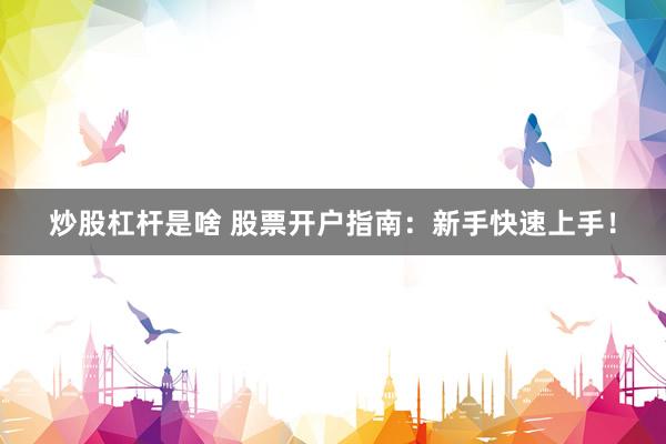 炒股杠杆是啥 股票开户指南：新手快速上手！